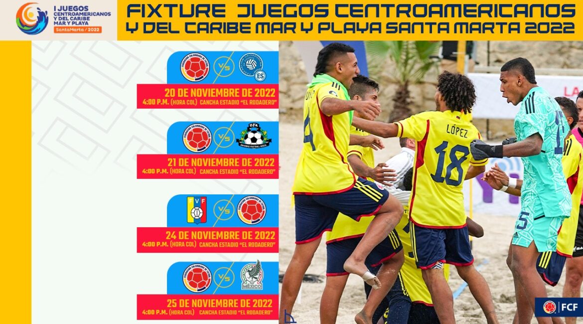 Calendario Selección Colombia de Fútbol Playa para los I Juegos