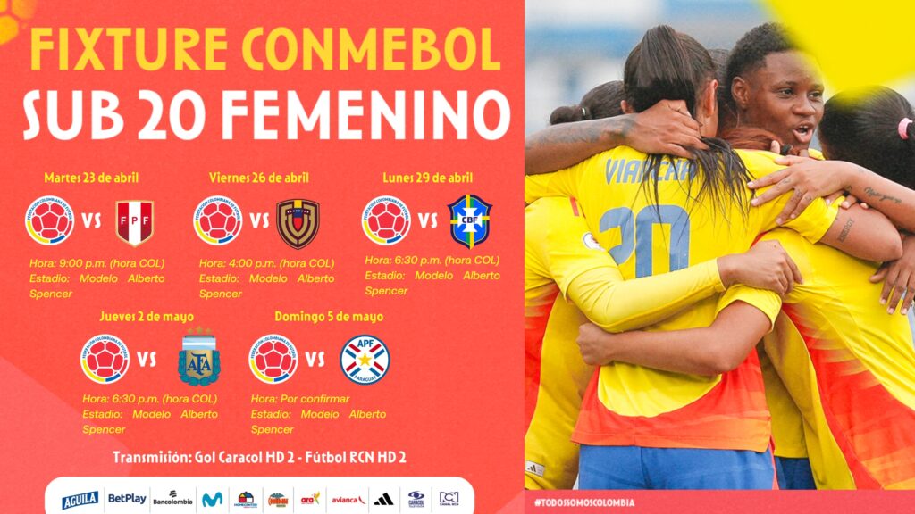 Fixture Selección Colombia Femenina Sub 20