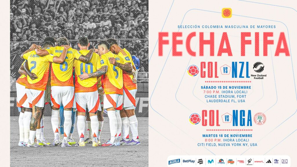 Horarios y fechas en noviembre: amistosos internacionales – Selección Colombia masculina de mayores – Federación Colombiana de Futbol